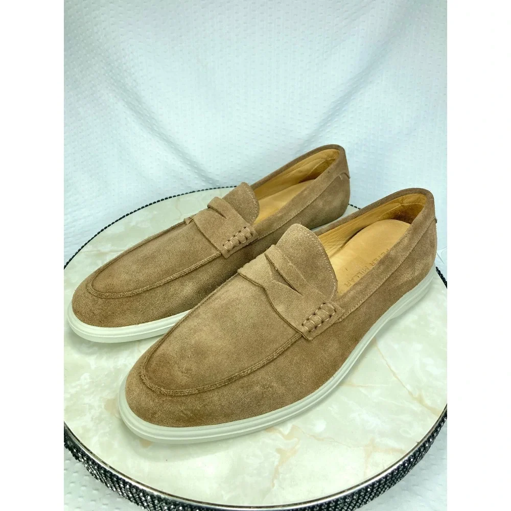 Peter Millar Excursionist Penny Loafers Mens 9.5 Brown Suede Preppy Shoes New